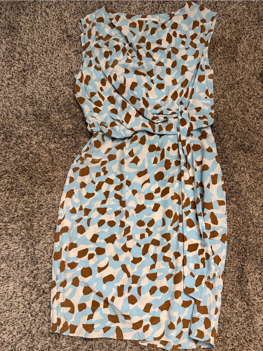 DVF Blue and Brown Patterned dress DVF